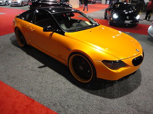 2004 bmw 645ci custom orange 24'' mht rims jl audio exhaust show car we finance