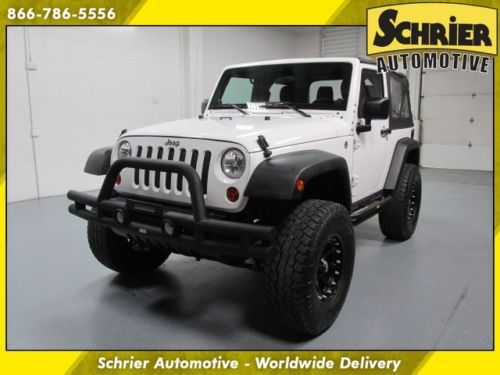 12 jeep wrangler sport white 4x4 lifted bluetooth custom bumper &amp; grill guard