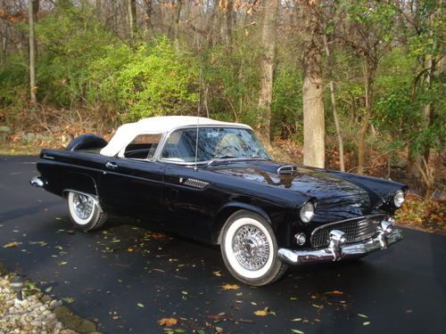 Black 1956 312 c.i. 4bbl manual trans w/electric overdrive white soft top only