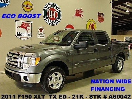 2011 f150 xlt super crew 4x2,ecoboost,cloth,6 disk cd,17in whls,21k,we finance!!