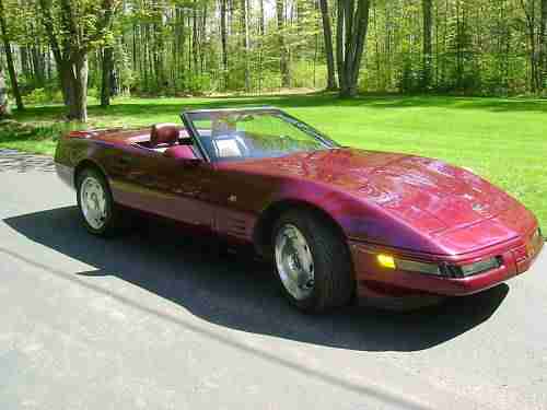 1993 40th anniversary edition ruby red corvette convertible, image 6