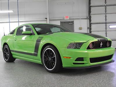 Green 6spd manual boss 302, cloth recaro, track key, black wheels,  242 miles!