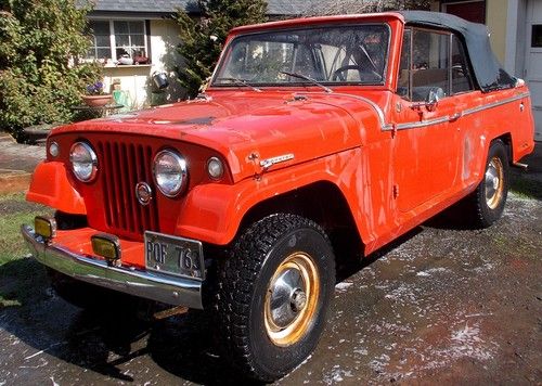 1967 jeep jeepster commando convertible, 4 wheel drive, orange, original, runs