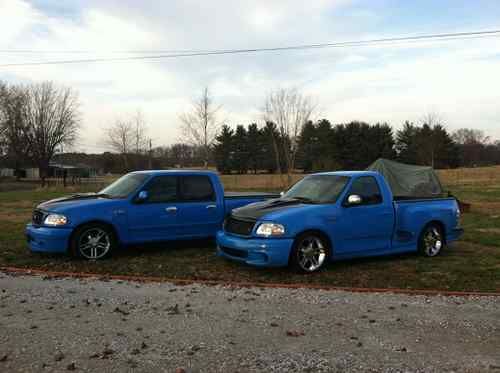 Ford lightning replica 5.4 dohc 32 valve grabber blue harley wheels custom