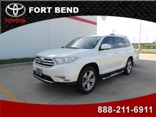 2011 toyota highlander  limited bluetooth leather moonroof navigation certified