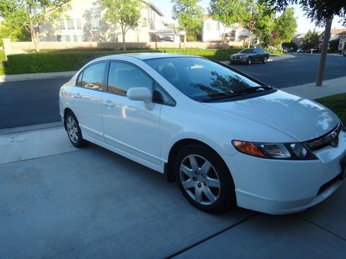 2008 honda civic lx white sedan