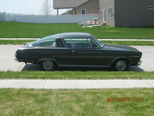 Green 1966 plymouth barracuda great shape, one owner, all original paperwork