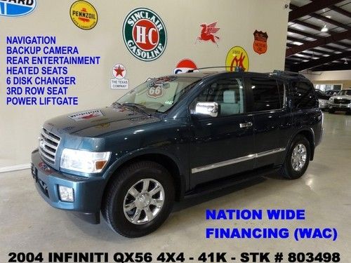 2004 qx56 4wd,sunroof,nav,rear dvd,htd lth,bose,chrome whls,41k,we finance!!