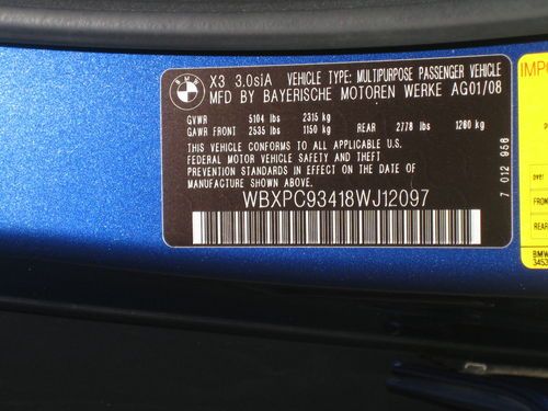 Low Mileage 2008 BMW X3 3.0si, US $21,995.00, image 12