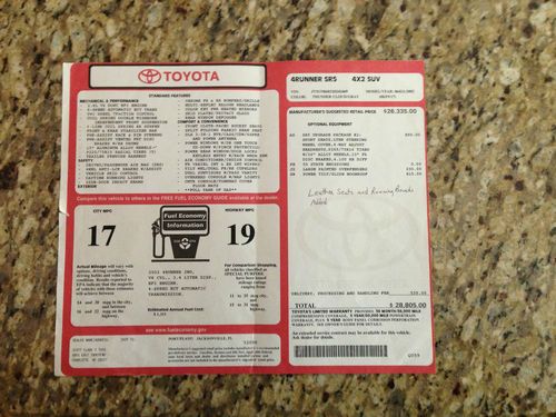 2002 Toyota 4Runner SR5 Sport Utility 4-Door 3.4L, US $7,250.00, image 13