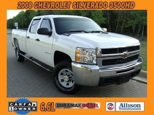 2008 chevrolet silverado 3500hd crew cab 6.6l duramax. allison. tx one owner