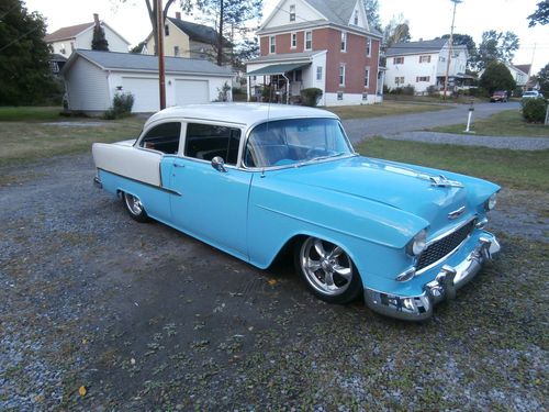 1955 chevrolet 210 2 door post, air ride, bbc, a/c