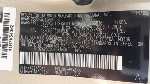 2007 Toyota Sienna CE Mini Passenger Van 5-Door 3.3L, image 20