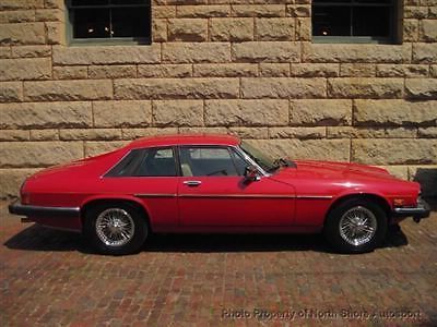 Xjs 5.3 v12 coupe rouge red tan leather 16&#034; wire wheels original low miles xj-s