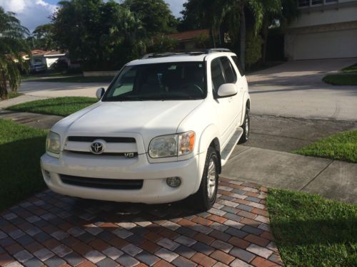 2007 toyota sequoia white tan leather interior