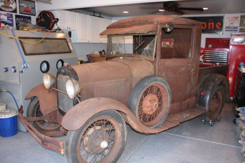 1928-29 ford model a pickup truck - barn find! rat rod or restoration project