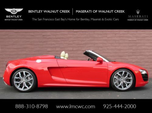 2011 audi r8 spyder 5.2     1 owner $207,905 msrp.