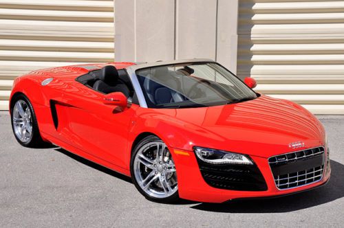 2011 audi r8 v10 spyder! $180 msrp! 3k miles! red/black! fresh service! loaded!