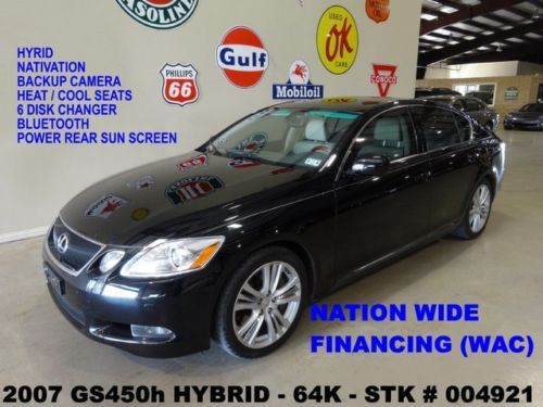 2007 gs 450h,sunroof,nav,htd/cool lth,mark levinson,18in whls,64k,we finance!!