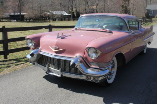 1957 cadillac coupe deville pink documented to orginal owner 45k miles *videos*