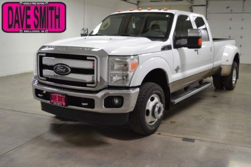 11 ford f-350 lariat dually 4x4 crew cab leather ac seats sunroof diesel auto