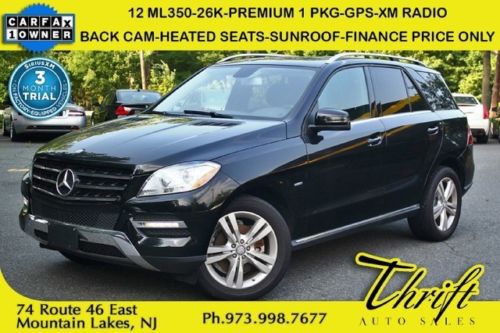 12 ml350-26k-premium 1 pkg-gps-xm radio-back cam-heated seats-sunroof