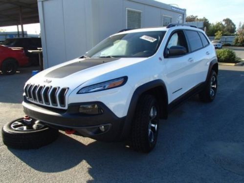 2014 jeep cherokee trailhawk 4wd damaged repairable starts! sporty! must see!!