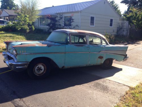 1957 chevrolet belair 4 door survivor, lm1 small block 350, 4 speed transmission