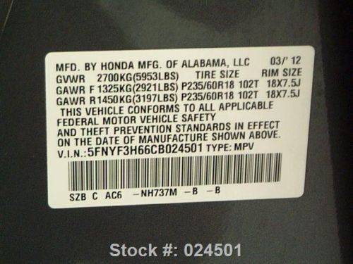 2012 HONDA PILOT EX-L SUNROOF REAR CAM DVD 3RD ROW 26K TEXAS DIRECT AUTO, US $28,980.00, image 22
