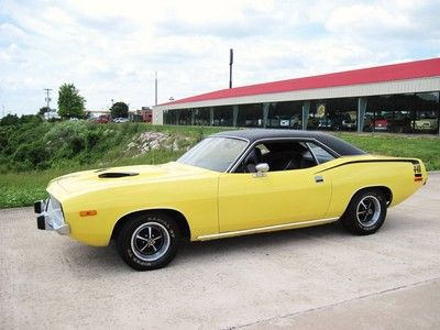 1973 plymouth barracuda!! yellow/black!! 440/auto!! power steering/power brakes!