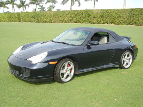 2004 porsche 911 c4s cabriolet midnight blue with gray navigation