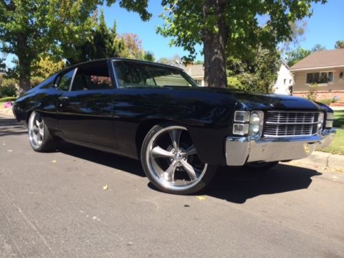 Beautiful mirror black 1971 chevrolet chevelle*22&#034; foose*clean title*at*restomod