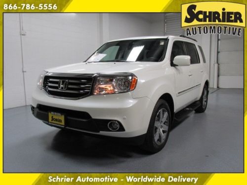 13 honda pilot touring 4x4 white 7 passenger remote start heated leather