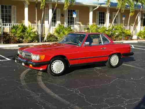 SIGNAL RED WITH PALOMINO 560SL ROADSTER SERVICED UP TO DATE BEAUTIFUL CAR, US $17,900.00, image 2