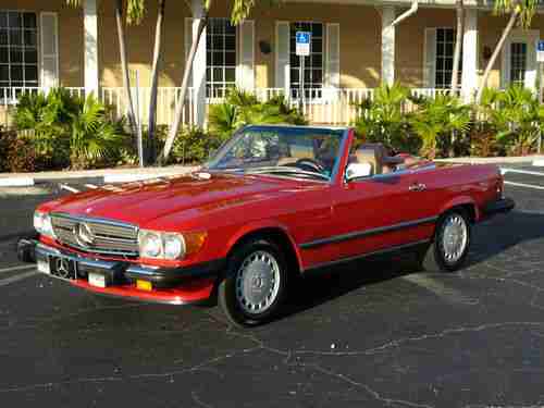 SIGNAL RED WITH PALOMINO 560SL ROADSTER SERVICED UP TO DATE BEAUTIFUL CAR, US $17,900.00, image 4