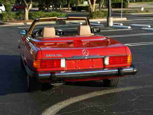 SIGNAL RED WITH PALOMINO 560SL ROADSTER SERVICED UP TO DATE BEAUTIFUL CAR, US $17,900.00, image 5