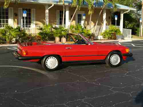 SIGNAL RED WITH PALOMINO 560SL ROADSTER SERVICED UP TO DATE BEAUTIFUL CAR, US $17,900.00, image 6
