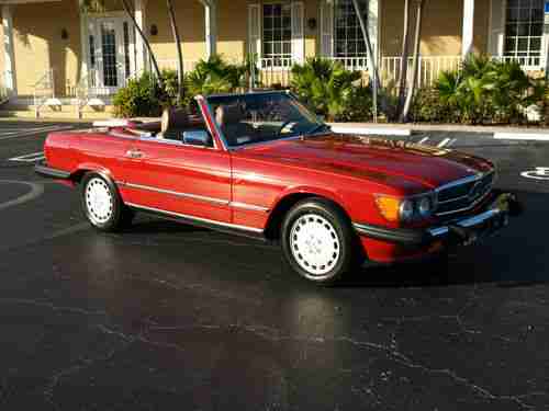 SIGNAL RED WITH PALOMINO 560SL ROADSTER SERVICED UP TO DATE BEAUTIFUL CAR, US $17,900.00, image 7