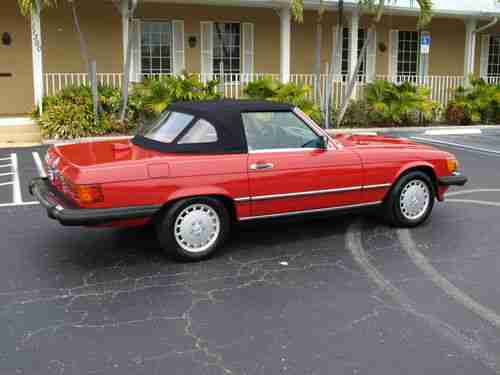 SIGNAL RED WITH PALOMINO 560SL ROADSTER SERVICED UP TO DATE BEAUTIFUL CAR, US $17,900.00, image 13