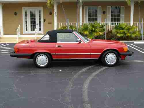 SIGNAL RED WITH PALOMINO 560SL ROADSTER SERVICED UP TO DATE BEAUTIFUL CAR, US $17,900.00, image 14