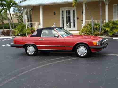 SIGNAL RED WITH PALOMINO 560SL ROADSTER SERVICED UP TO DATE BEAUTIFUL CAR, US $17,900.00, image 15