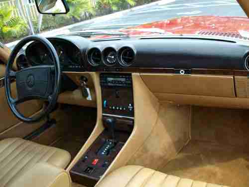 SIGNAL RED WITH PALOMINO 560SL ROADSTER SERVICED UP TO DATE BEAUTIFUL CAR, US $17,900.00, image 18