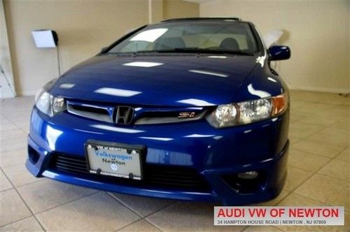 Blue honda civic si 2.0l i-vtec i4 6-speed manual sunroof sport seats miles k74