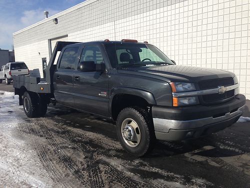 2003 chevy duramax 3500 crew cab 4x4 diesel dually - nice flatbed - runs great