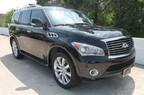 11 qx 56 black blk leather navigation we finance texas 67k miles back up camera