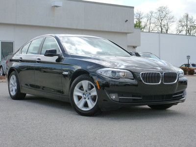 2011 bmw 528i certified pre-owned jet black with black leather navigation