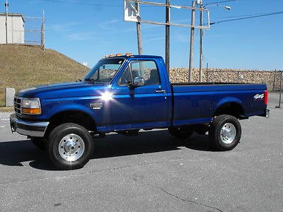 1997 ford f350 xlt 4x4 7.3 powerstroke diesel rare color electric blue reg cab