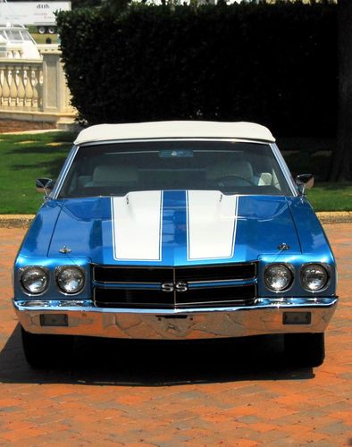 1970 chevelle ss 454 425 hp convertible in astro blue and classic white