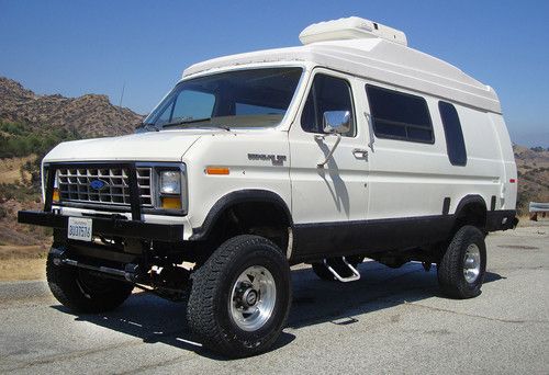 4x4 4wd quadravan 117k mi extended conversion van high roof expedition rv lifted