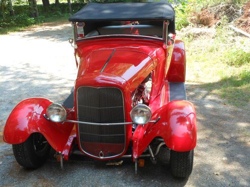 1929 ford roaster convertible, westscott body, fiberglass, red,350,complete hood